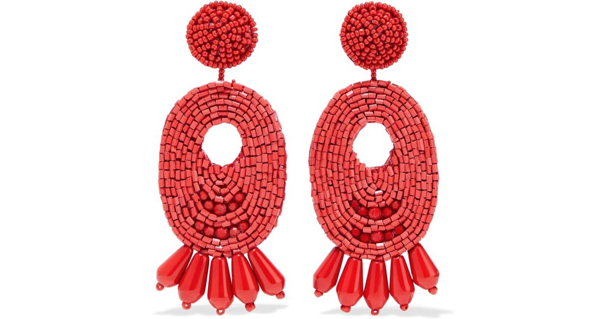 Lyst Kenneth Jay Lane Gold Tone Beaded Earrings In Red Save Lyst Kenneth Jay Lane Gold Tone Beaded Earrings In Red Save 8 163265306122454