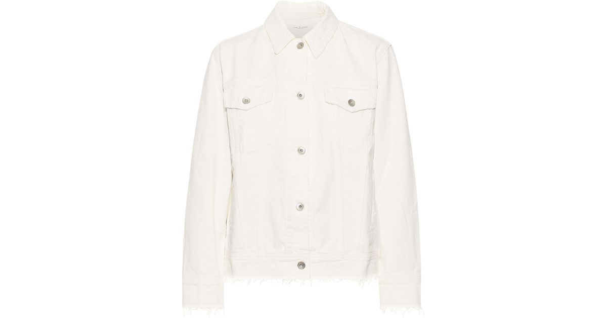 Rag & Bone Oversized Distressed Denim Jacket White - Lyst