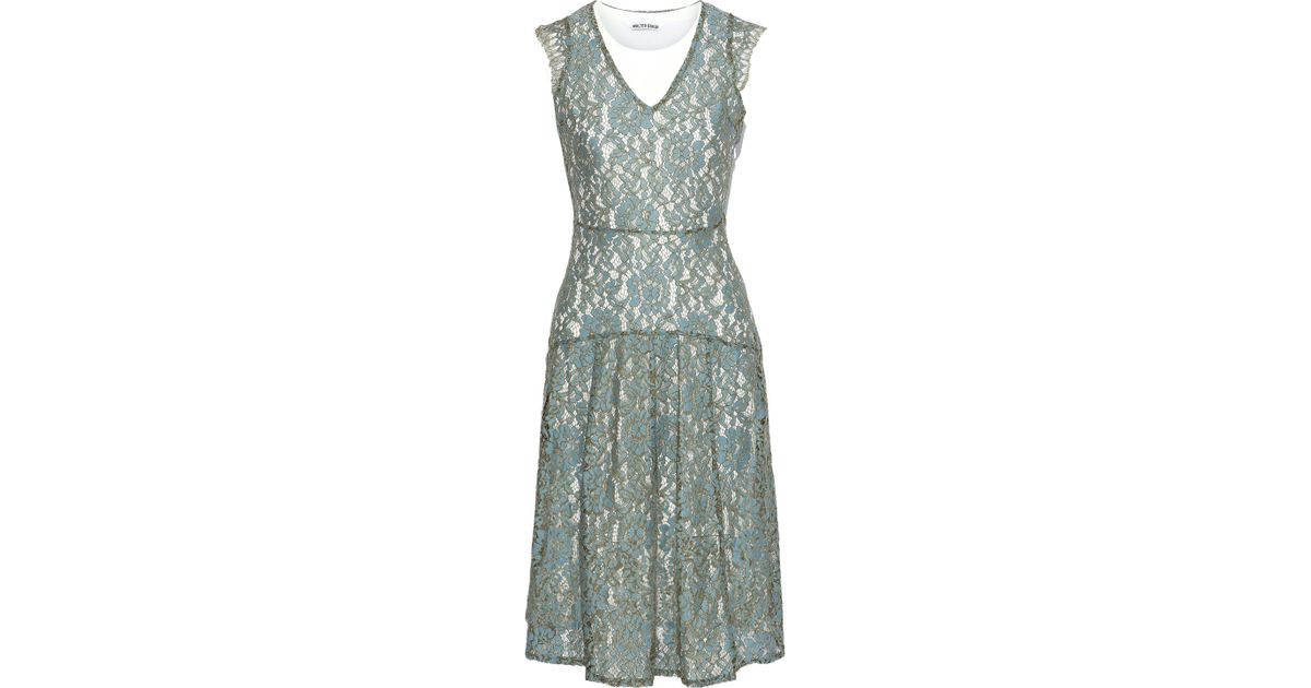 W118 by Walter Baker Vanya Layered Corded Lace And Jersey Dress Grey ...