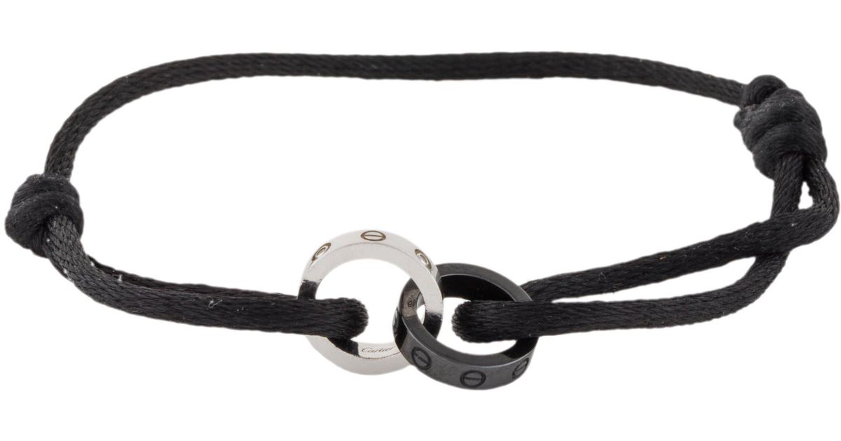 Lyst Cartier Diamond Love Cord Bracelet White In Metallic