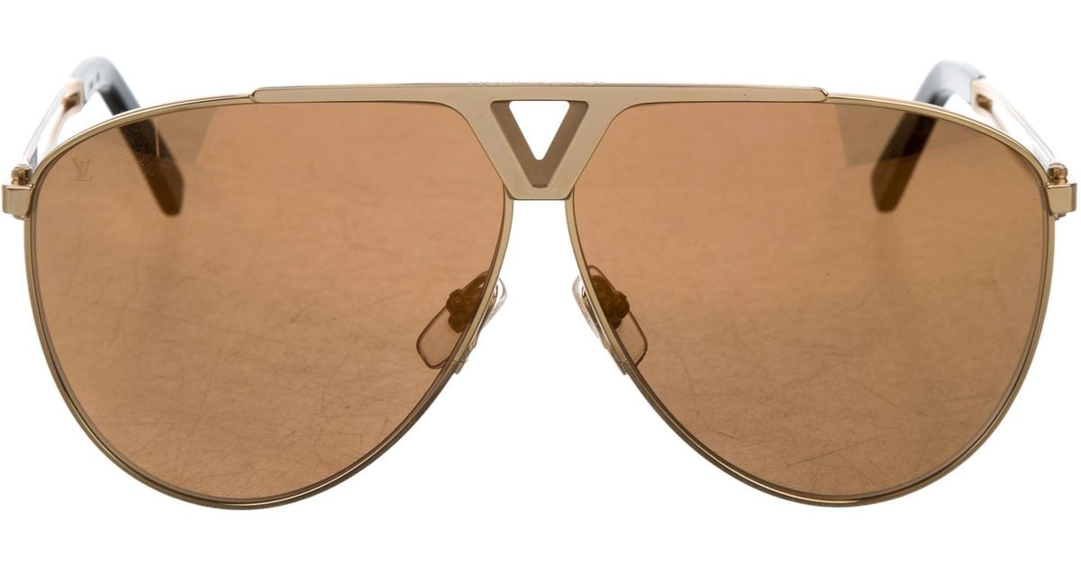Lyst - Louis Vuitton Tonca Aviator Sunglasses Gold in Metallic