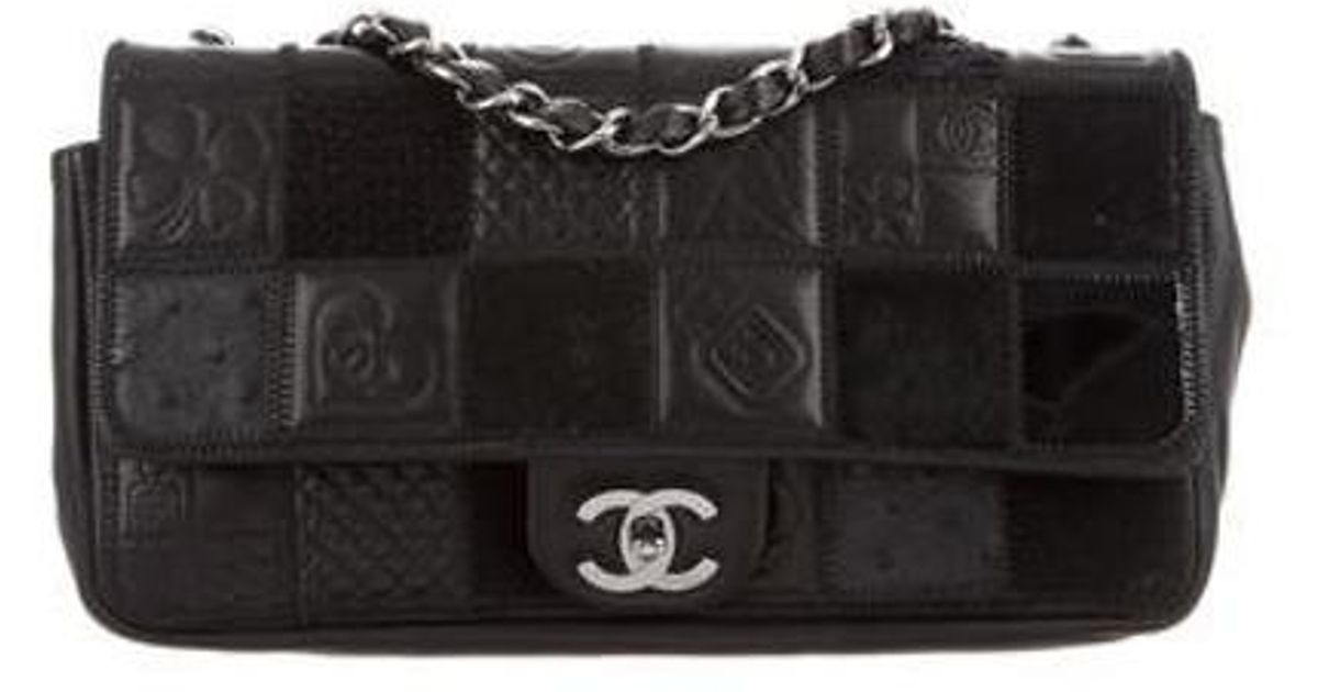Lyst Chanel Precious Symbols Patchwork Flap Bag In Black