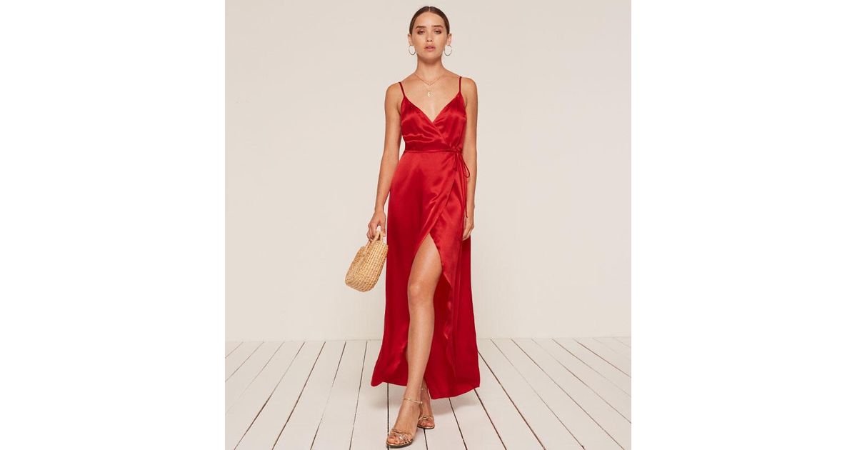 Lyst Reformation Getty Dress In Red