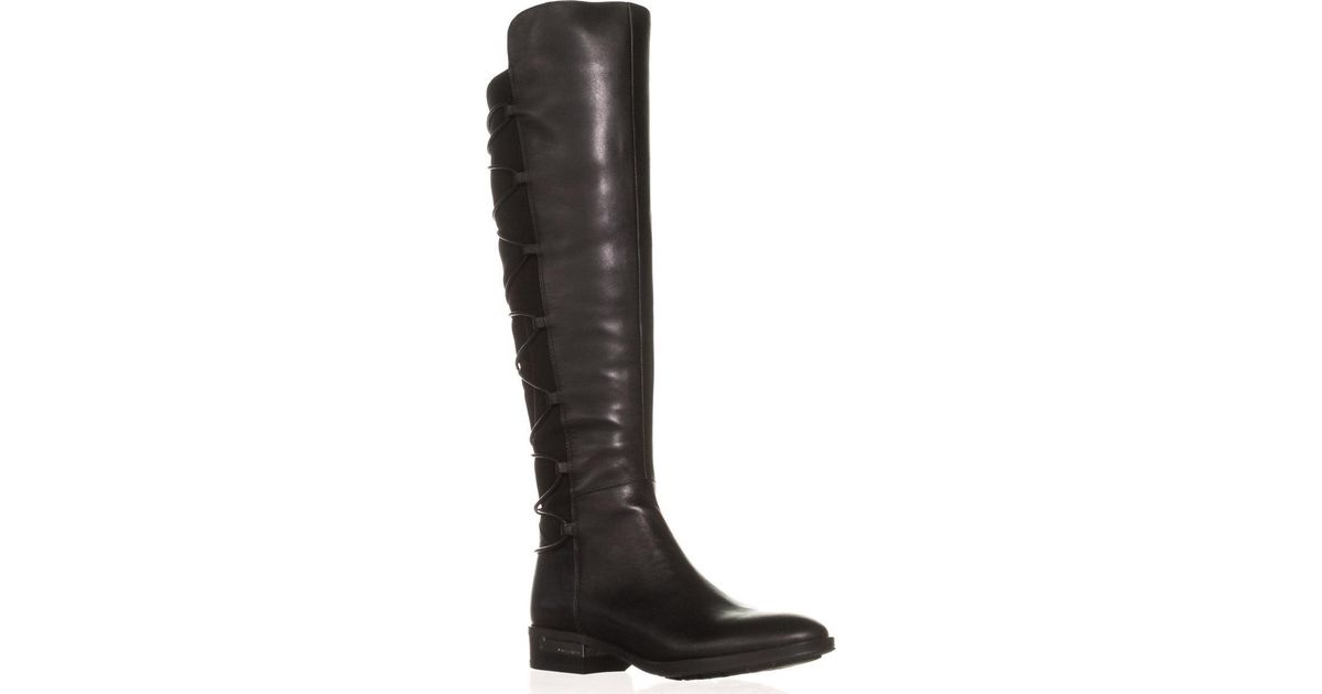 tall black boots lace up back