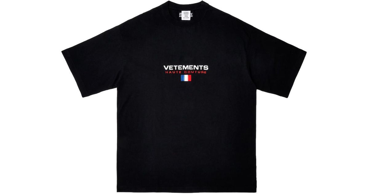 Vetements Haute Couture Tee-shirt in Black for Men - Lyst