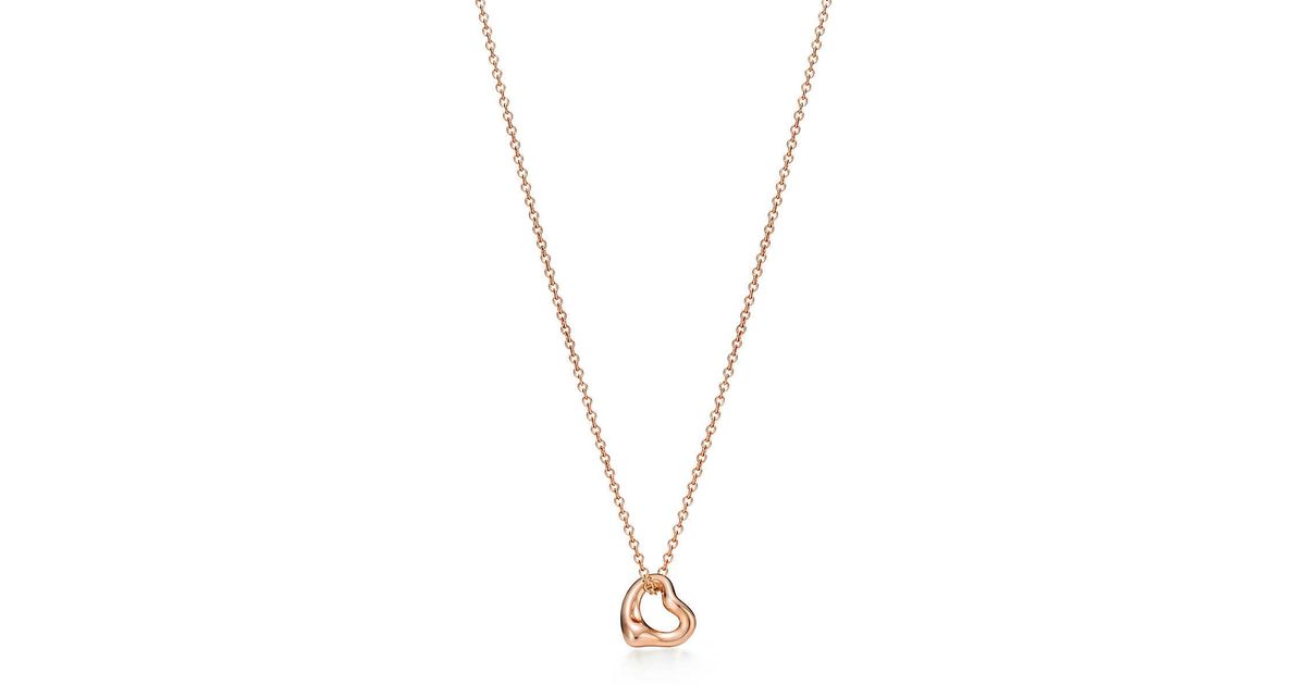 Co Elsa Peretti Open Heart Pendant In 18k Rose Gold Co Elsa Peretti Open Heart Pendant In 18k Rose Gold Metallic Lyst