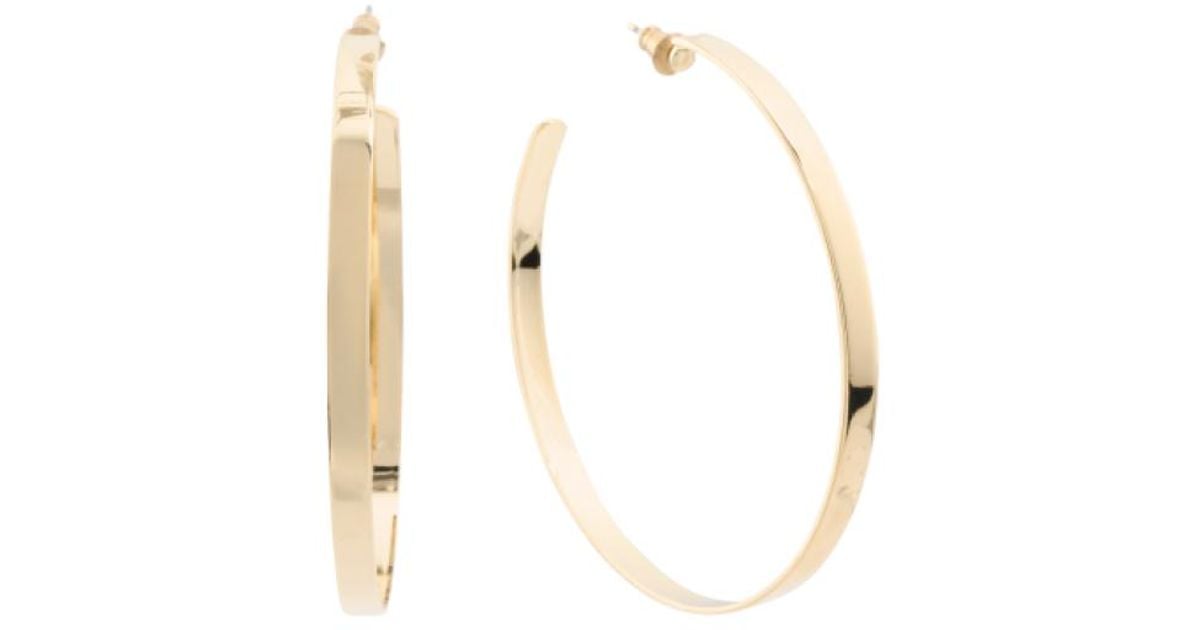 Lyst Tj Ma Made In Usa 14k Gold Plated Medium Flat Hoop Earrings Lyst Tj Ma Made In Usa 14k Gold Plated Medium Flat Hoop Earrings Metallic