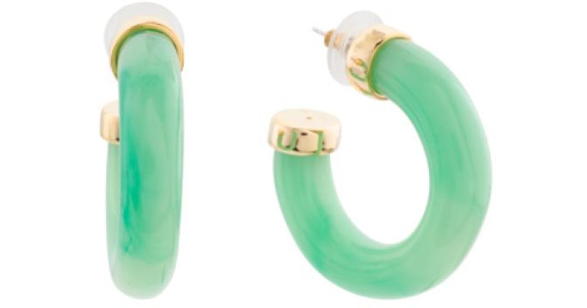 Lyst Tj Ma Made In Usa Jade Hoop Earrings Green