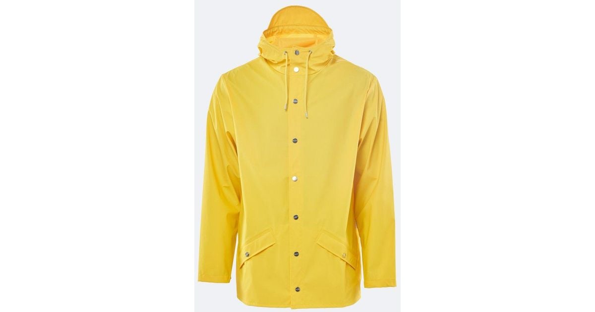 Rains Functional Unisex Yellow Rain Jacket With A Smooth, Matt Finish
