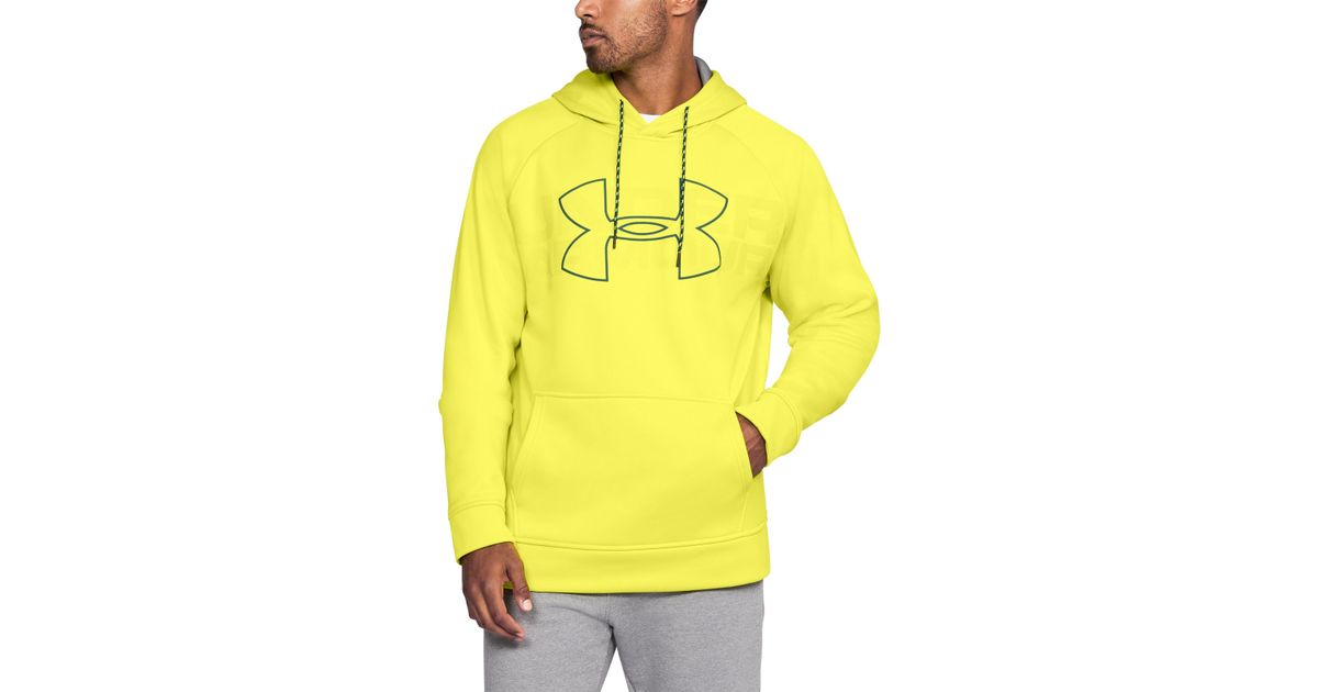 mens yellow under armour hoodie