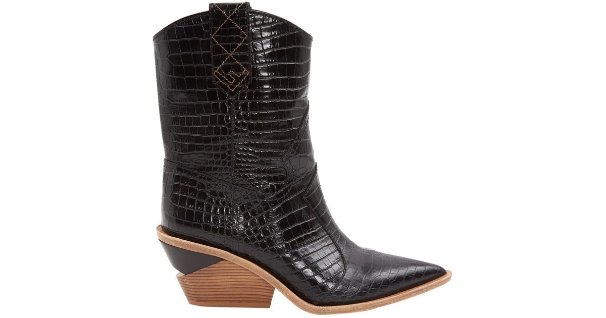 fendi black cowboy boots