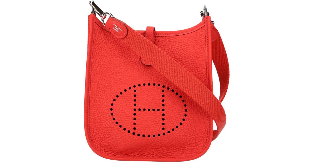 Hermès Red Evelyne Leather Crossbody Bag