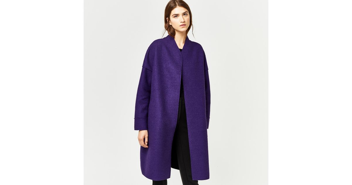 Warehouse Purple Bonded Swing Coat Lyst