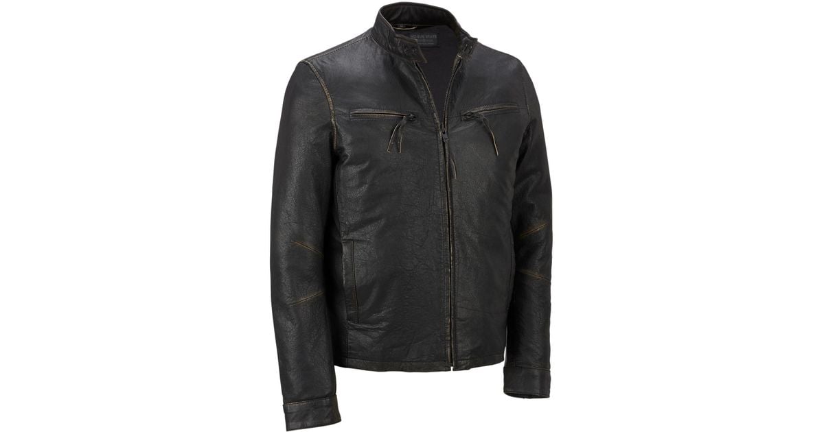 Lyst Wilsons Leather Rogue State Distressed Finish Genuine Lyst Wilsons Leather Rogue State Distressed Finish Genuine Moto Jacket In Black For Men