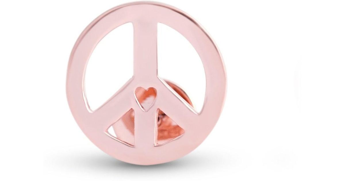Lyst Mks Jewellery Little Heart Peace Earring In Pink