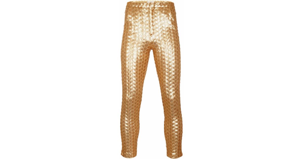 gold sequin trousers