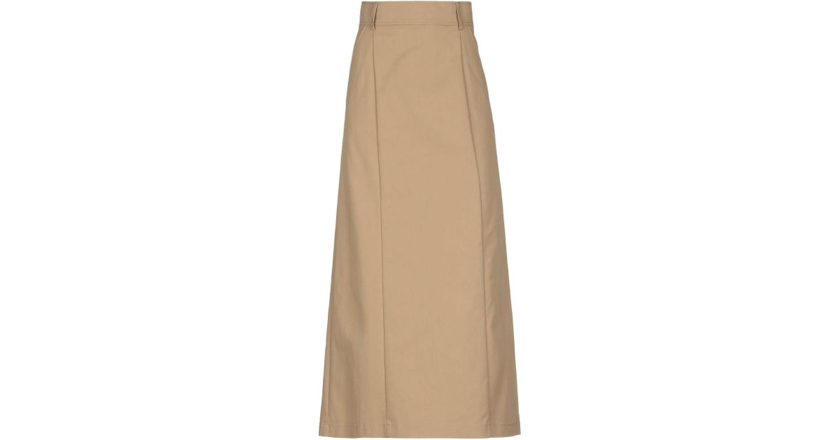 Carla G Synthetic Long Skirt in Beige (Natural) - Lyst
