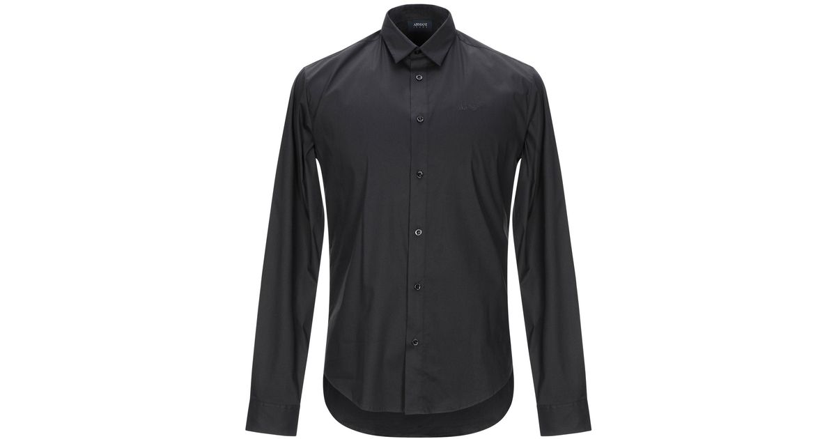 Armani Jeans Cotton Shirt in Black for Men - Lyst