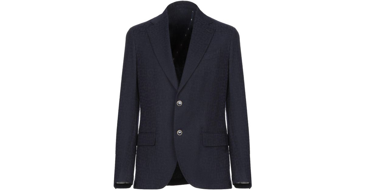 Lardini Flannel Blazer in Dark Blue (Blue) for Men - Lyst