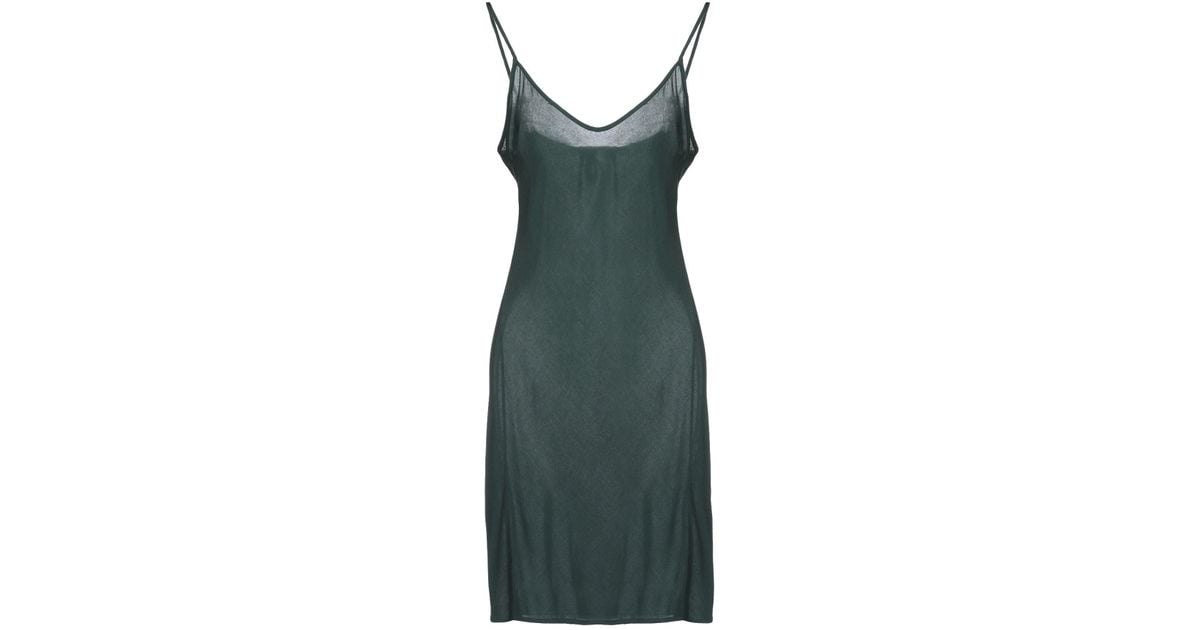 Dark Green Knee Length Tank Dress