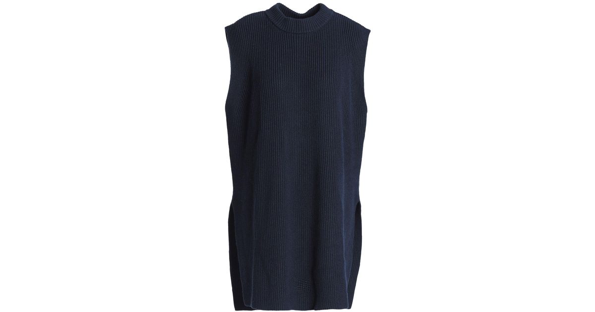 Jil Sander Cotton Sweater in Dark Blue (Blue) - Lyst