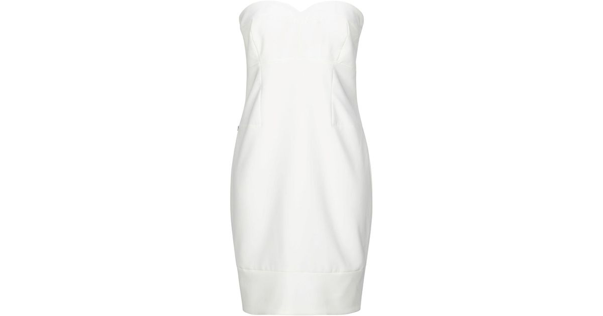 Manila Grace Synthetic Short Dress in Ivory (White) - Lyst