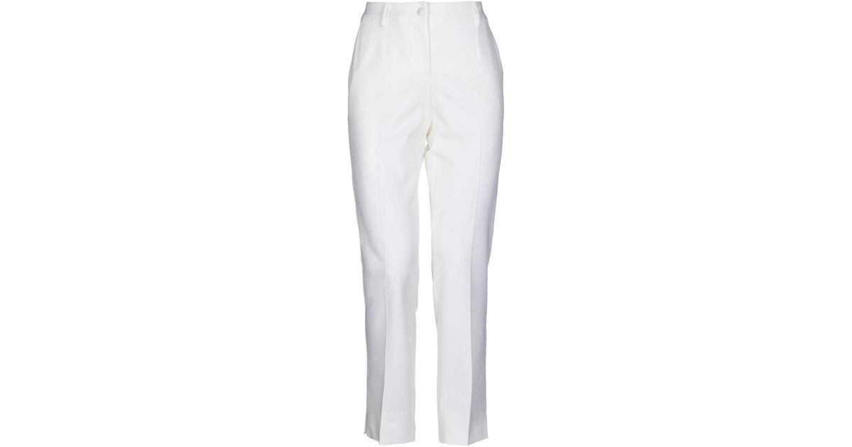 Dolce & Gabbana Synthetic Casual Pants in Ivory (White) - Lyst