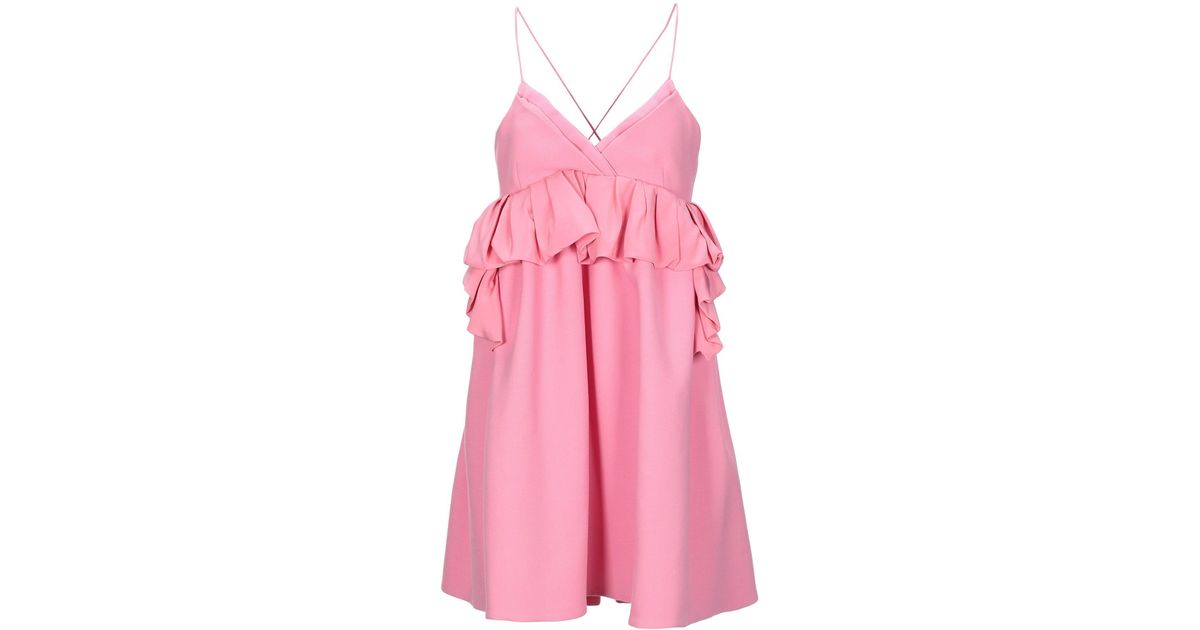 Victoria, Victoria Beckham Wool Short Dress in Pink - Lyst