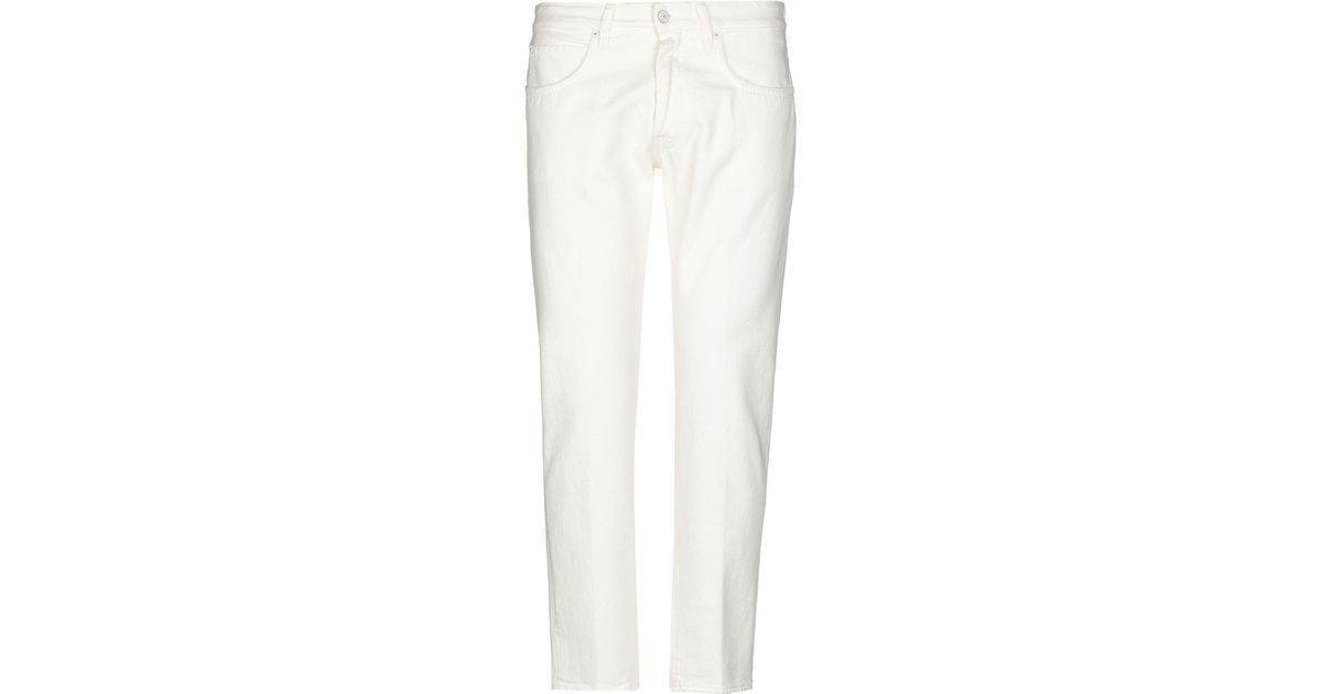 People Denim Trousers in Ivory (White) for Men - Lyst