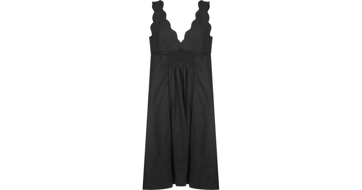 Isabel Marant Cotton Knee-length Dress in Black - Lyst