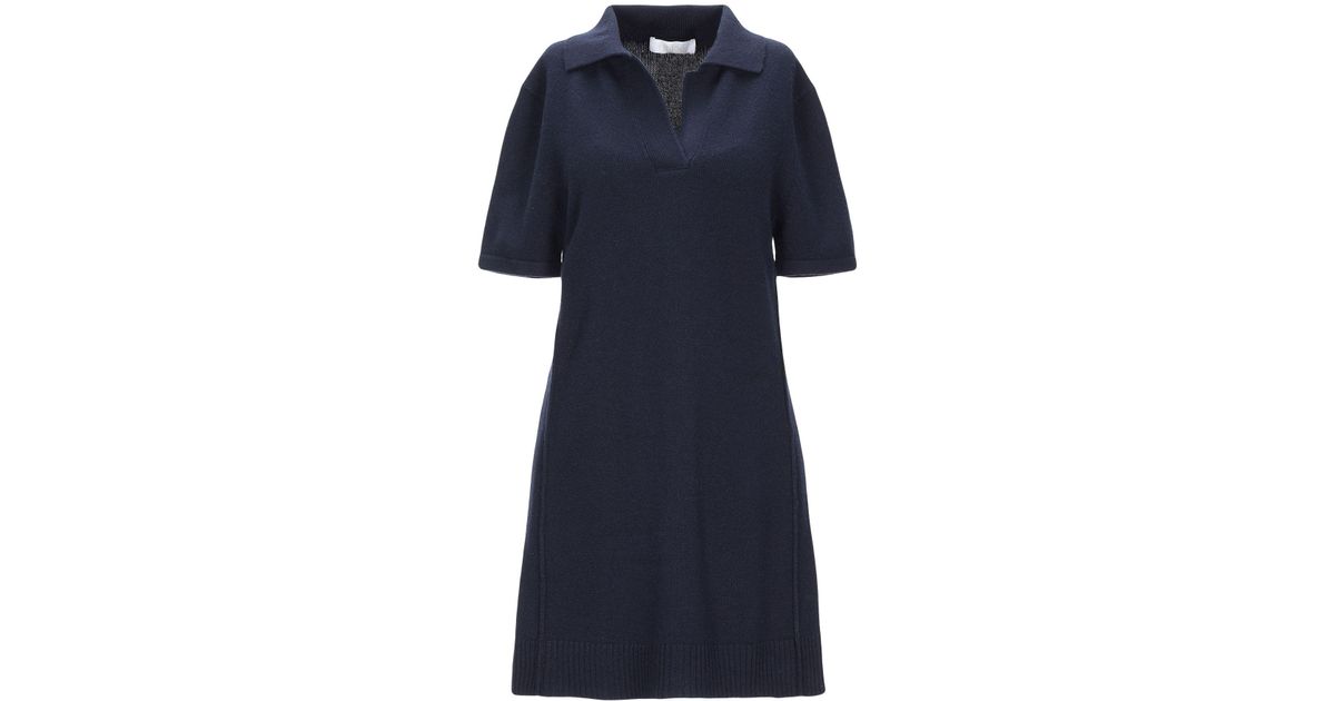 Chloé Cashmere Short Dress in Dark Blue (Blue) - Lyst