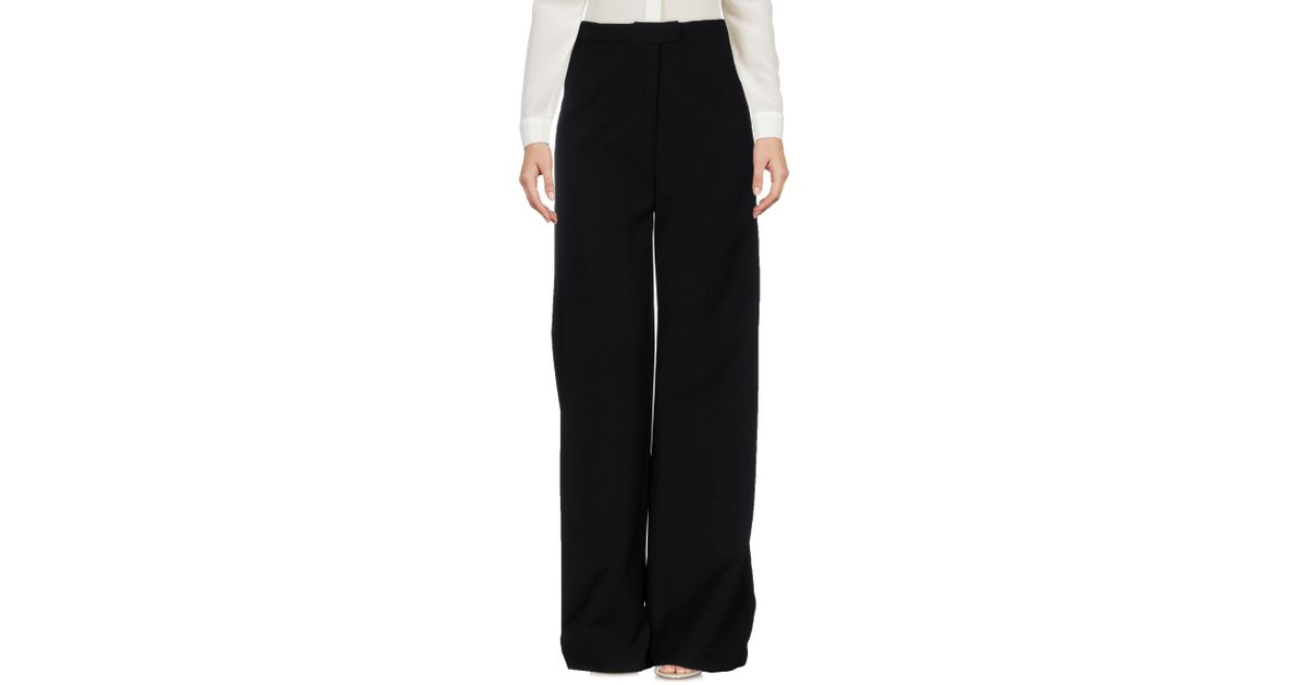 Self-Portrait Synthetic Casual Pants in Black - Lyst