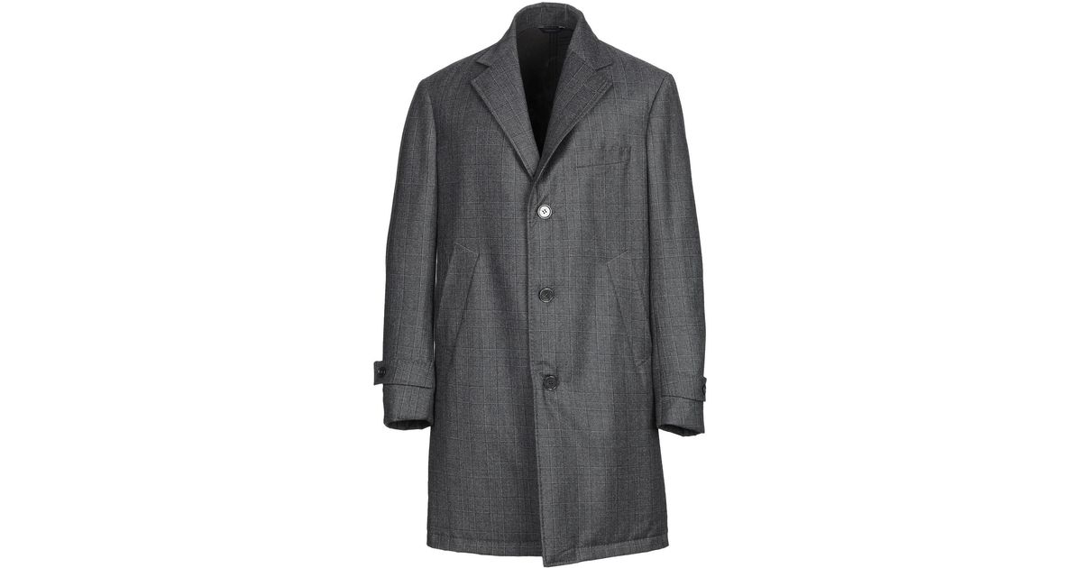 Tombolini Flannel Overcoat in Lead (Gray) for Men - Lyst