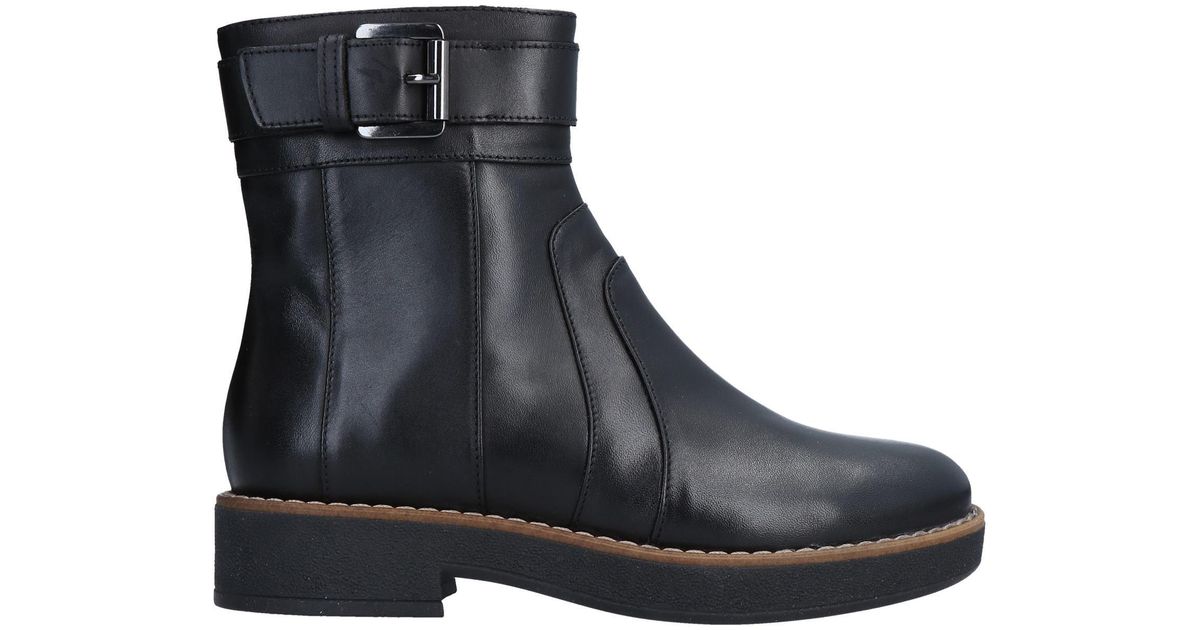 Geox Leather Ankle Boots in Black - Lyst