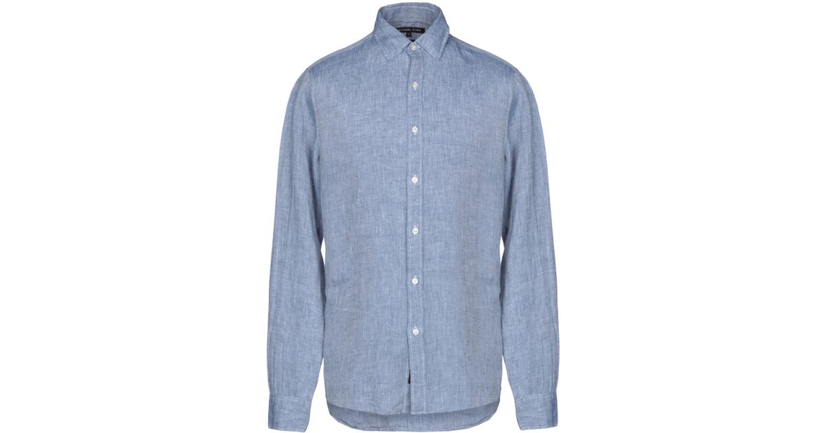 Michael Kors Linen Shirt in Slate Blue (Blue) for Men - Lyst