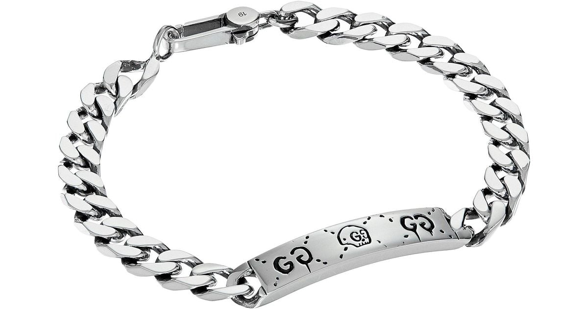 Lyst - Gucci Ghost Chain Bracelet In Silver in Metallic for Men