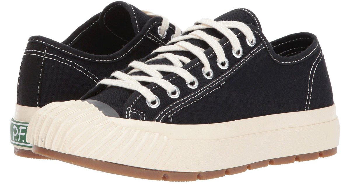 lyst pf flyers grounder lo in black for men pf flyers vs chuck taylors