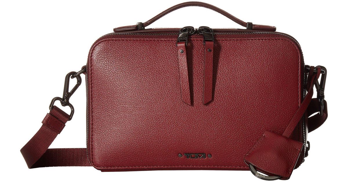 Lyst Tumi Voyageur Aberdeen Leather Crossbody Brick Red Cross Lyst Tumi Voyageur Aberdeen Leather Crossbody Brick Red Cross Body Handbags In