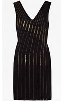 French Connection Sequin Mock-wrap Dress in Gold | Lyst