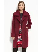 St. John Collection Bouclé Knit Coat in Red (venetian red) | Lyst