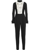 Valentino Silk Wool Cady Jumpsuit in Black | Lyst