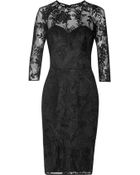 Lela Rose Layered Organza Dress in Black (black/ ivory) | Lyst