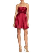 Lanvin Strapless Bustier Dress with Bow in Red | Lyst