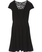 Nina Ricci Embellished Silk Crepe Lace Dress in Black | Lyst