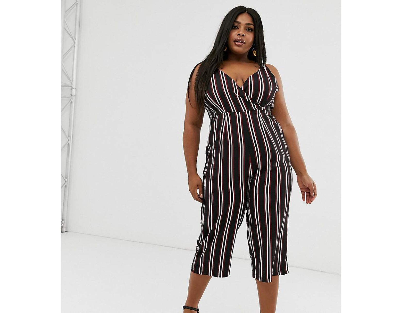 ax paris navy stripe jumpsuit