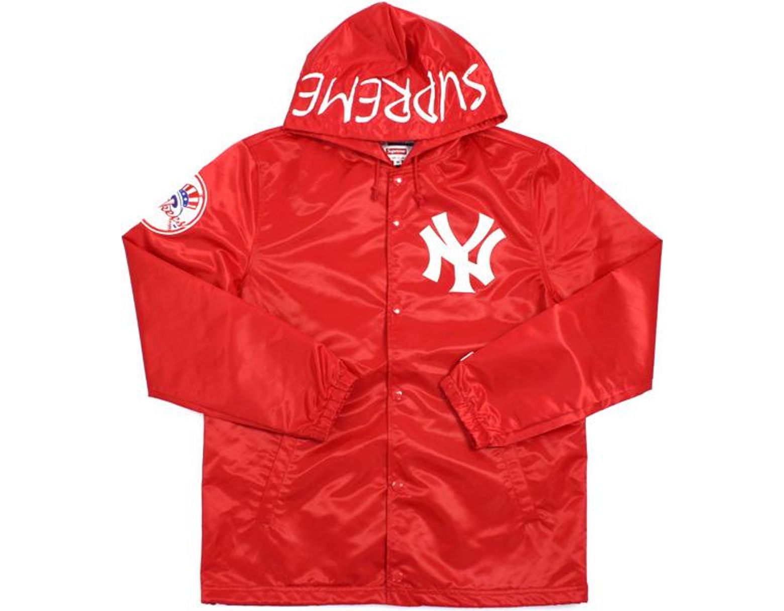 Supreme Yankees Satin Hooded Jacket Red In For Men Lyst