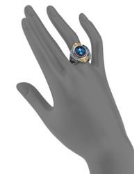 Konstantino | London Blue Topaz 18k Yellow Gold Sterling Silver Ring | Lyst