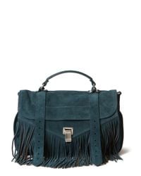 Proenza Schouler | Blue Medium Ps1 Fringe Suede Bag | Lyst