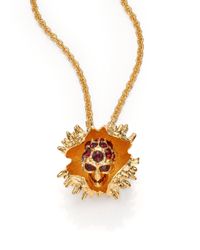Alexander McQueen | Metallic Skull Chestnut Pendant Necklace | Lyst