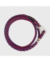 Paul Smith | Men's Purple And Red Leather Wrap Bracelet for Men | Lyst